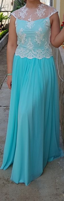 Официална рокля, цвят мента