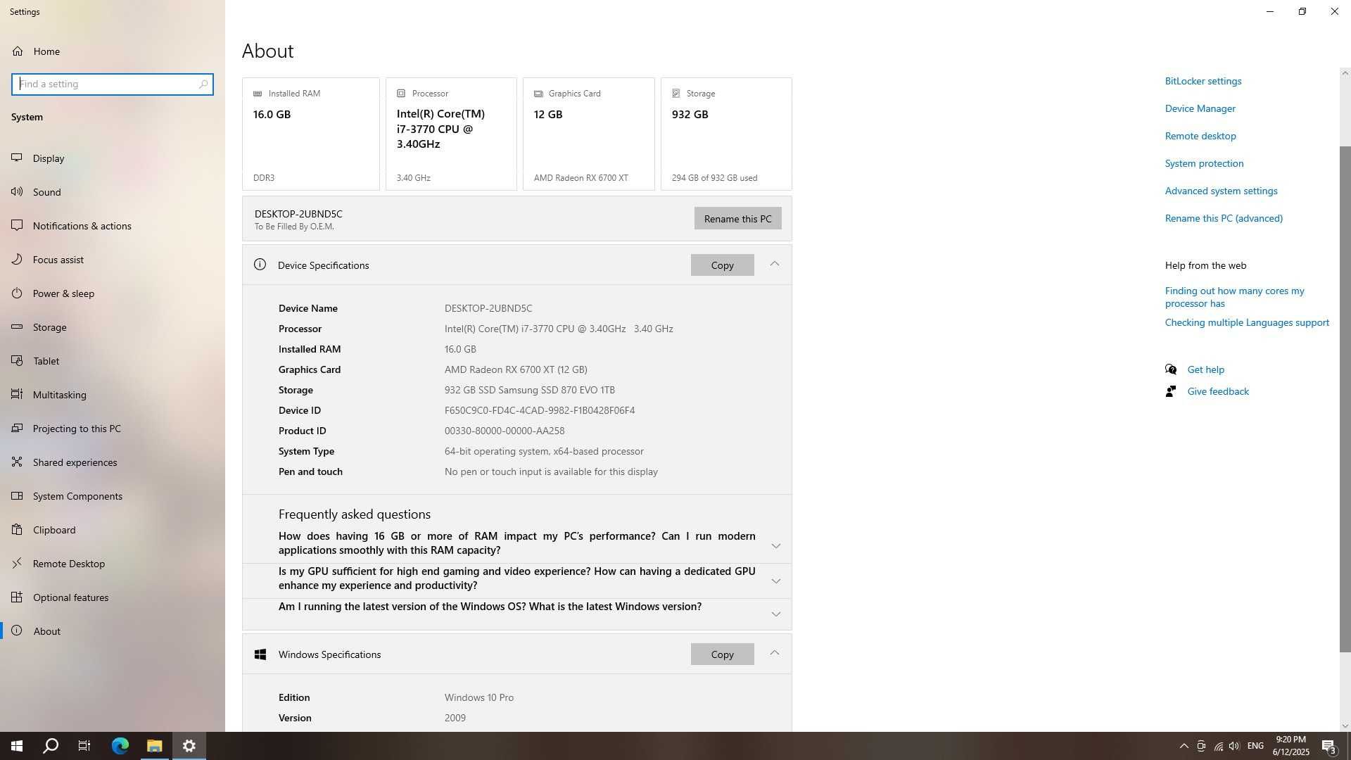 Gaming PC - Геймърски компютър - RX 6700 XT 12gb
