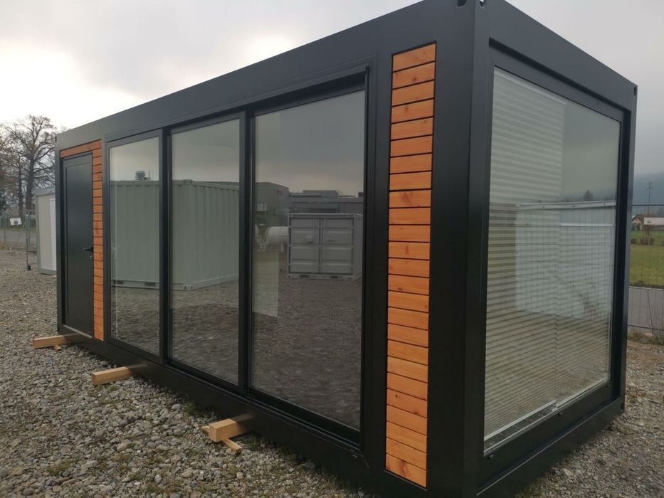 Containere premium modele cu vitrina de sticla fara rame si riflaj