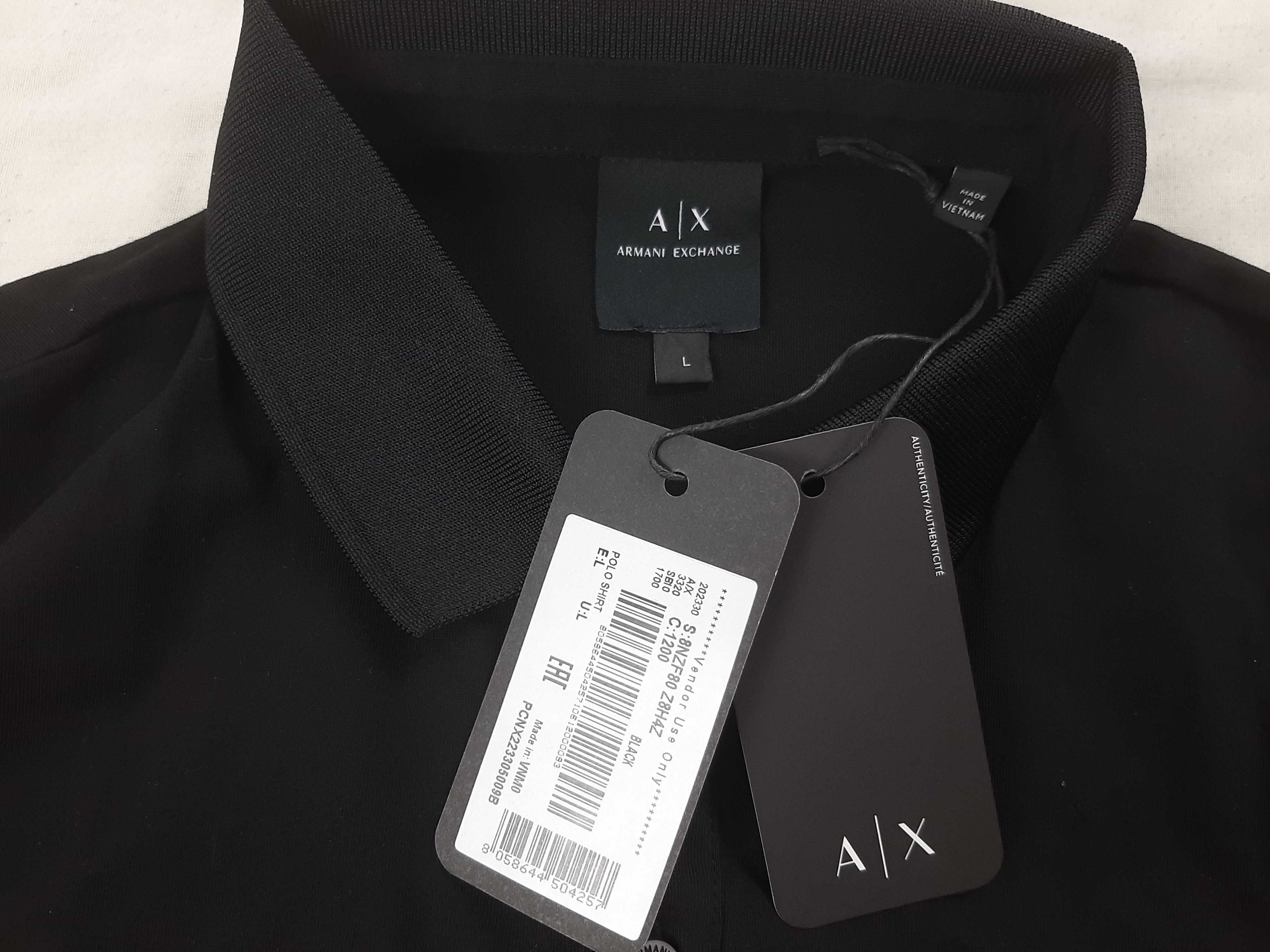Armani Exchange - Оригинална мъжка тениска с яка размер L