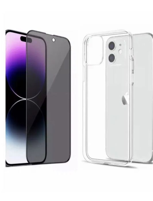 Husa Sircas si Folie Sticla Comp 25D Iphone 14/15/16E/17/PRO/MAX/PLUS