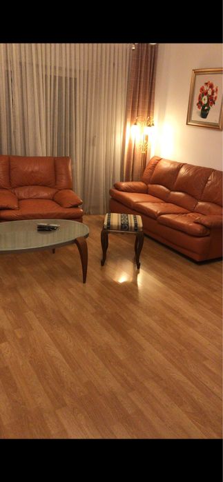 MOBEXPERT MOBILA set MANDY  canapea extensibila si 2 fotolii din piele
