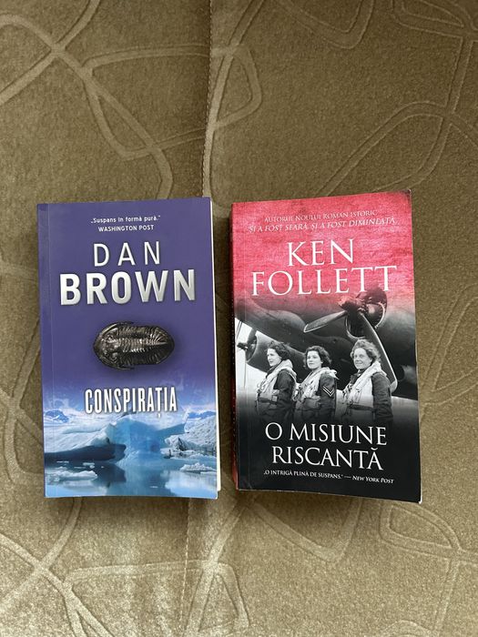 Carti de fictiune Ken Follett si Dan Brown