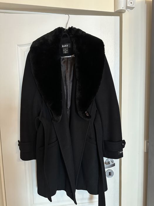 S размер DKNY палто , кожено яке с естествен пух,New Look тренч палто