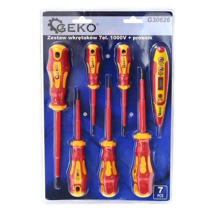 Set surubelnite izolate pentru electricieni 1000v si tester digital de