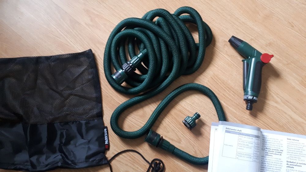 Furtun extensibil 15m + Pistol ergonomic multijet