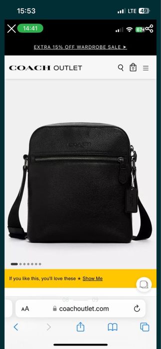 Новая мужская сумка Coach оригинал с сайта