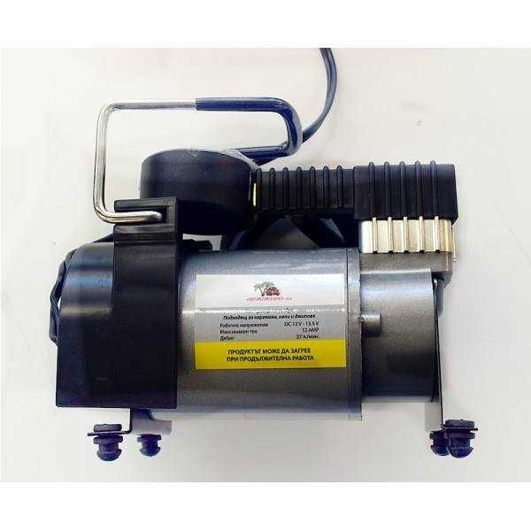 Компресор за въздух с вграден манометър за помпане на гуми