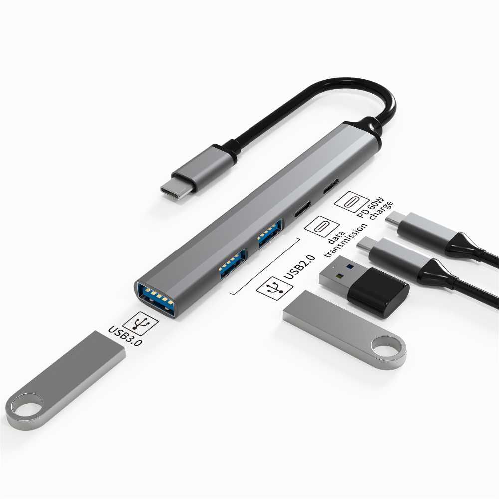 USB Hub Type C към 3 * USB + 2 * Type C Нов! Подходящ за MacBook