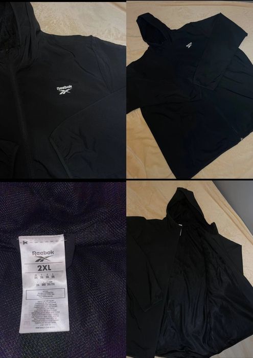Jachetă sport Reebok, mărimea XXL, nouă, neagră.