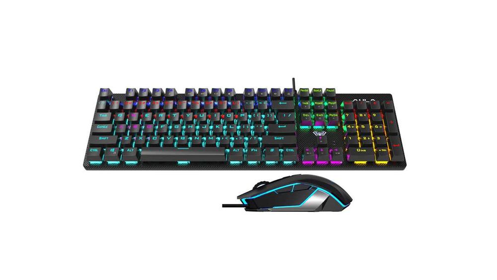 Игровой набор AULA T640 2в1 механическая клавиатура+ мышь RUS/ENG