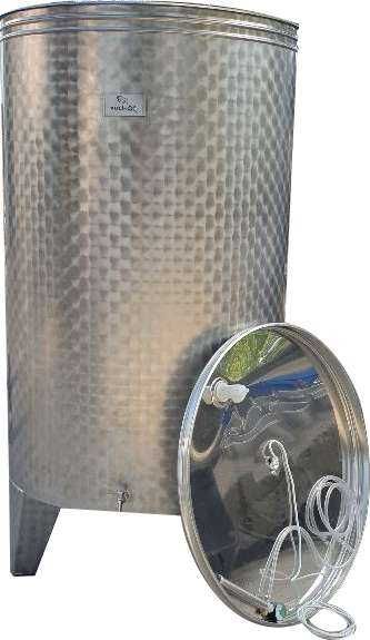 Butoi Inox Alimentar capac flotant pneumatic pentru vin 1.650 l