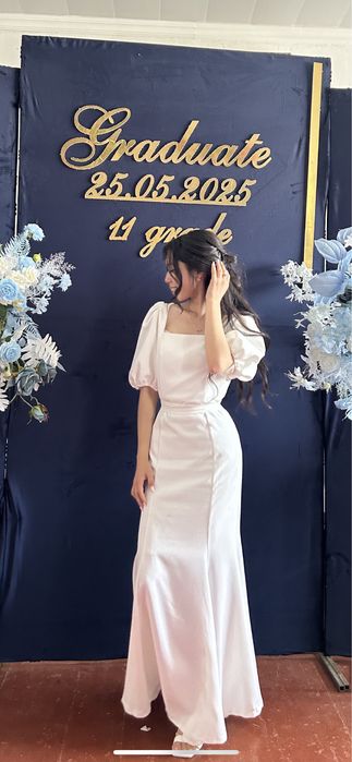 Белый платья на выпускной