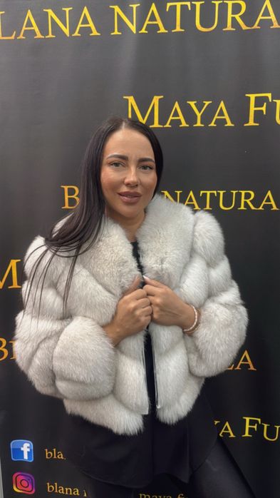 Haina din blana naturala model in V, se face vesta