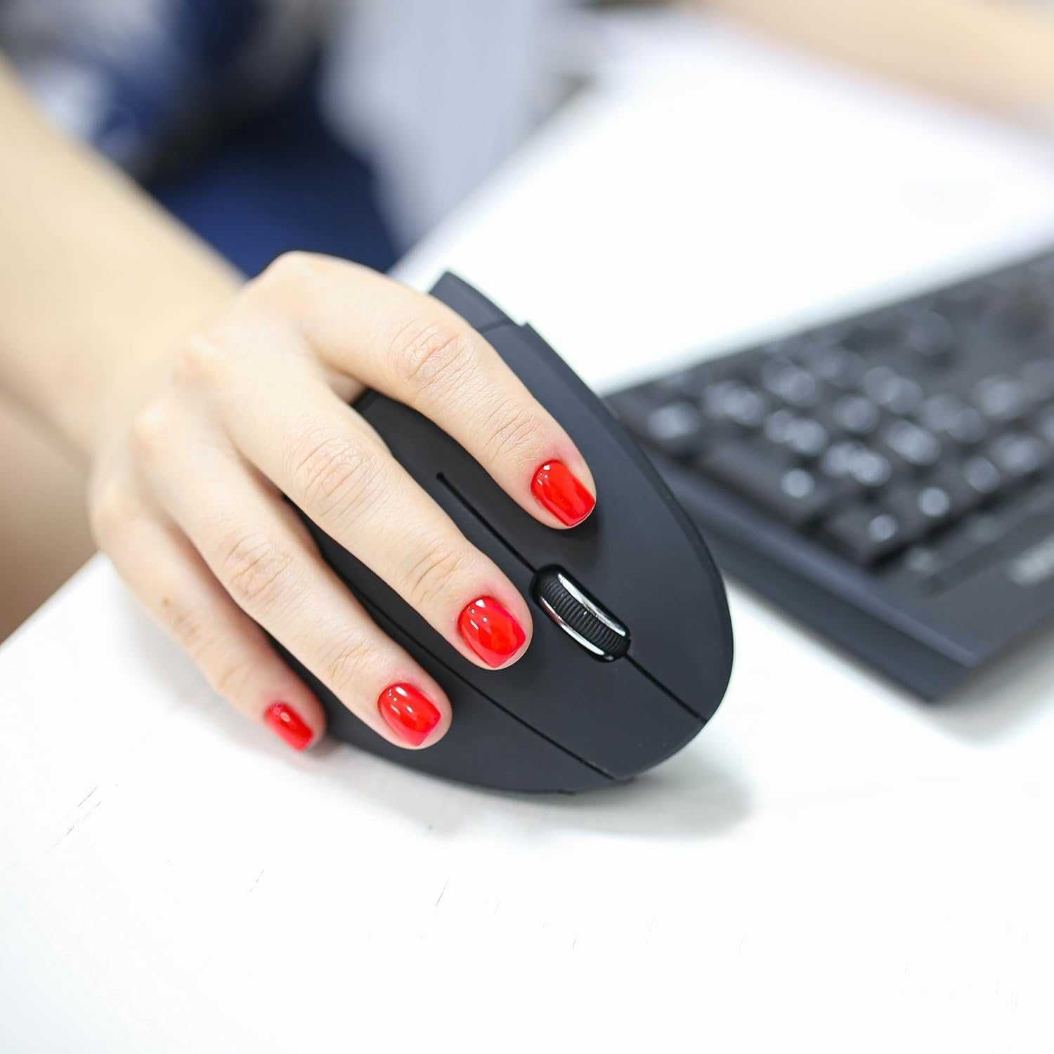 Mouse Optic Vertical Wireless Ergonomic cu LED 1200 DPI 6 Butoane USB