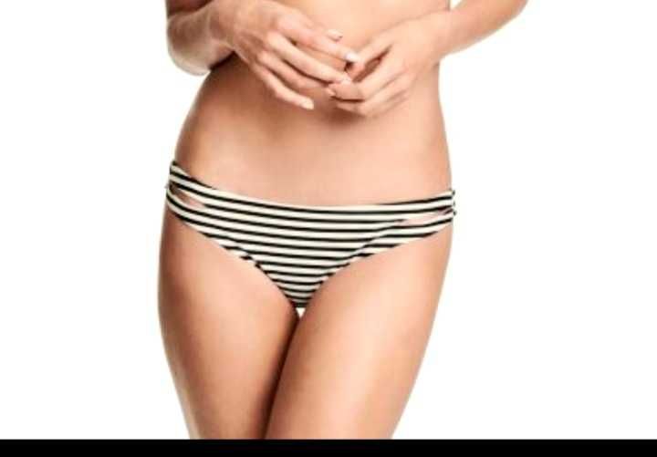 Costum de baie 2 piese alb negru h&m marimea 40