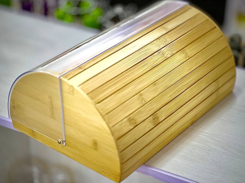 Хлебница бамбук и акрил крышка