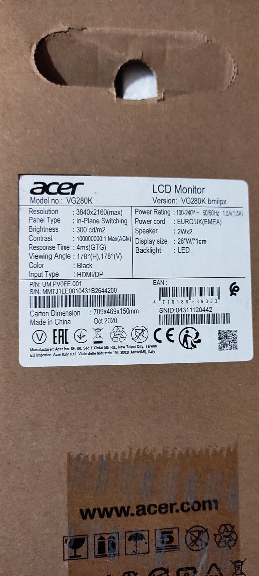 4К LCD monitor Acer d-28'