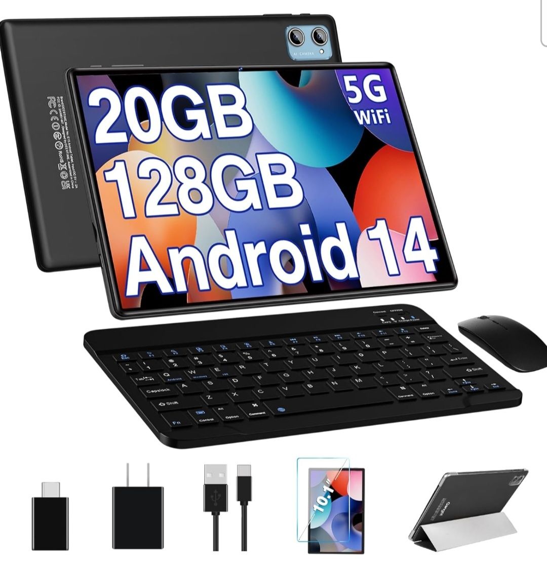 DEERTime E15 Таблет с Android 14 10,1 инча, 20GB RAM 128GB ROM 1TB Exp