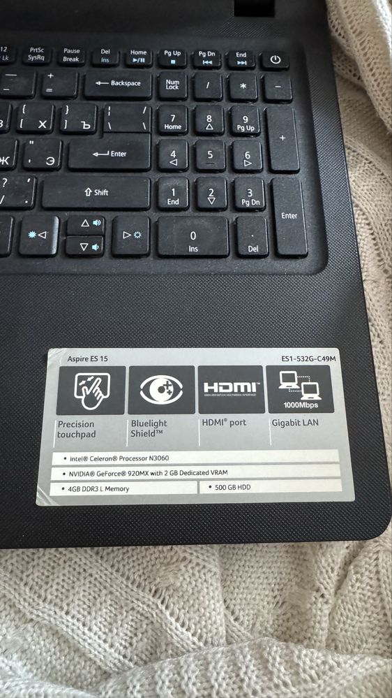 Ноутбук Acer n16c1 AspireES1-532