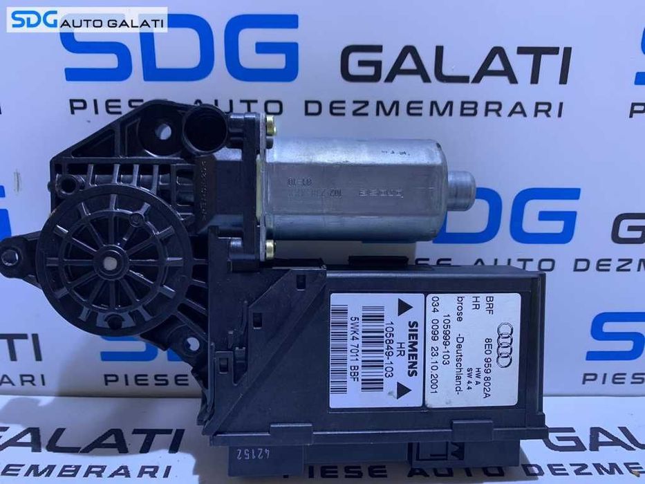 Motoras Macara cu Modul Control Geamuri Usa Portiera Dreapta Spate Pasager Audi A4 B7 2005 - 2008 Cod 8E0959802A 5WK47011ABF