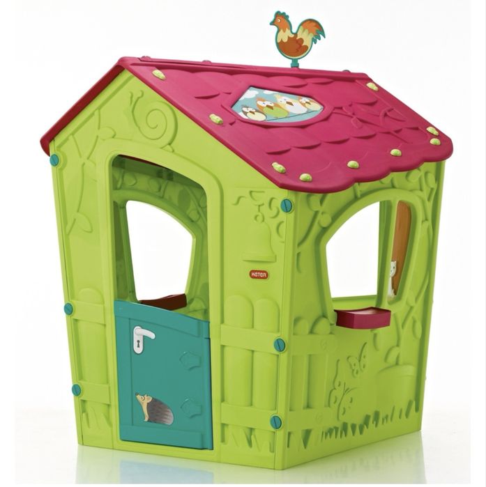 Пластмасова къща за игра Keter Magic Playhouse, Зелена/Синя/Розова