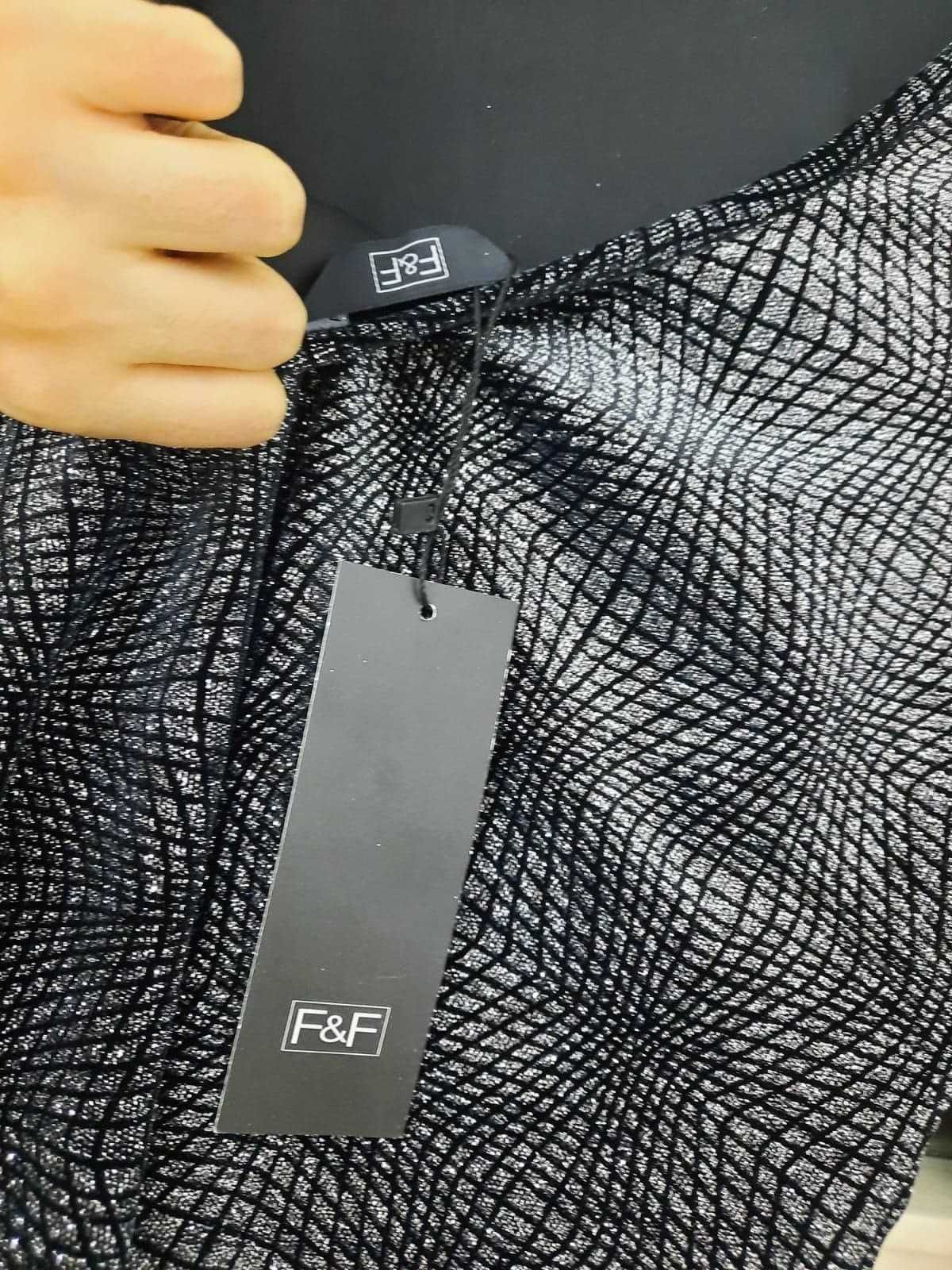 Rochie sclipici argintiu F&F UK maneci 3/4 marimea M - Noua eticheta