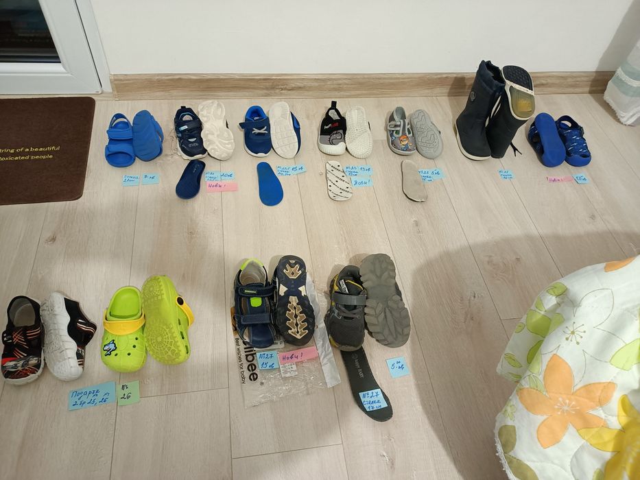 Детски пантофи,маратонки ,гумени ботушки от 21-27 размер за момче