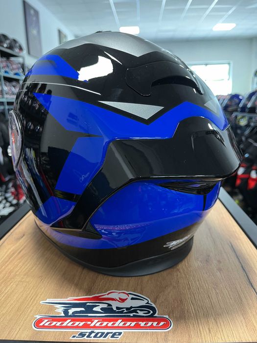 Мото Каска SCORPION EXO-R1 EVO AIR BLAZE Blue-Black L 59-60 см,дефект