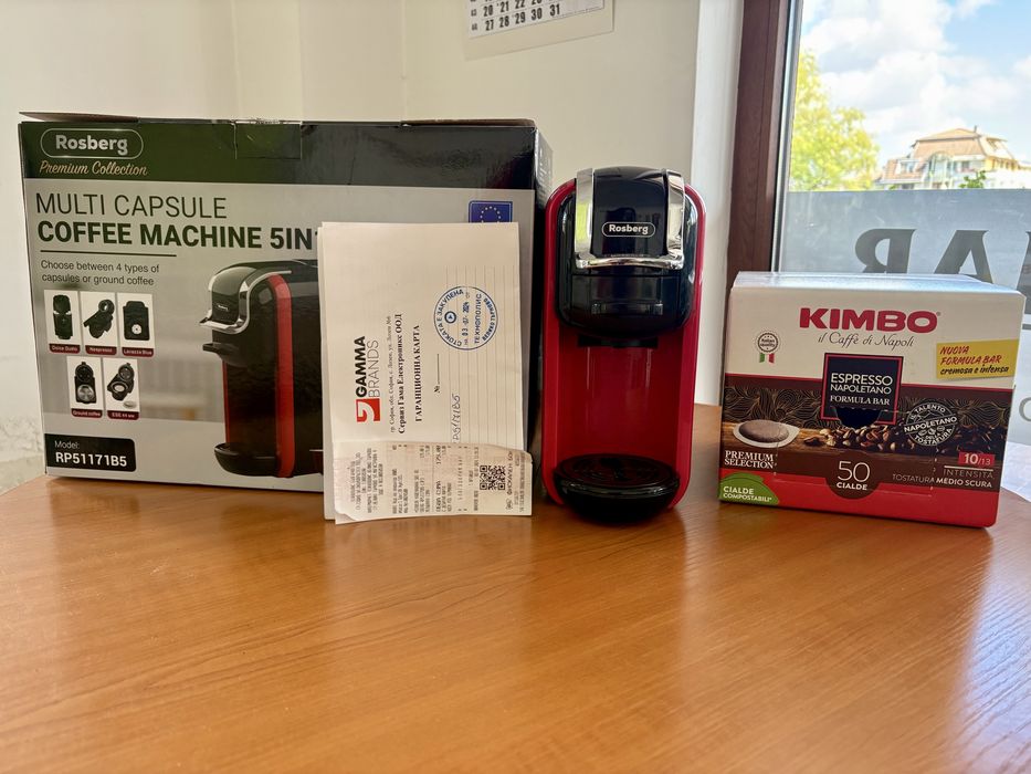 Кафемашина 8 в 1 Rosberg Premium + 50бр. Кимбо pod