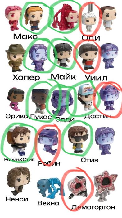 Очень странные дела фигурки , еще есть со скрепкой демогоргон.