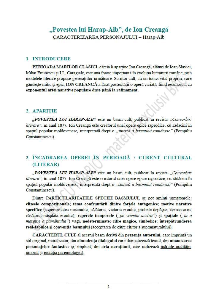 PORTOFOLIU BACALAUREAT de nota 10! Limba și Literatura Română