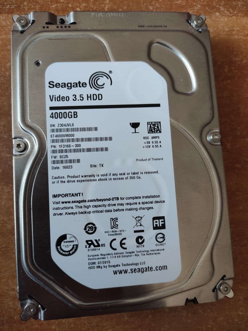 Seagate Video 4tb 4000gb ST4000VM000 hdd hard