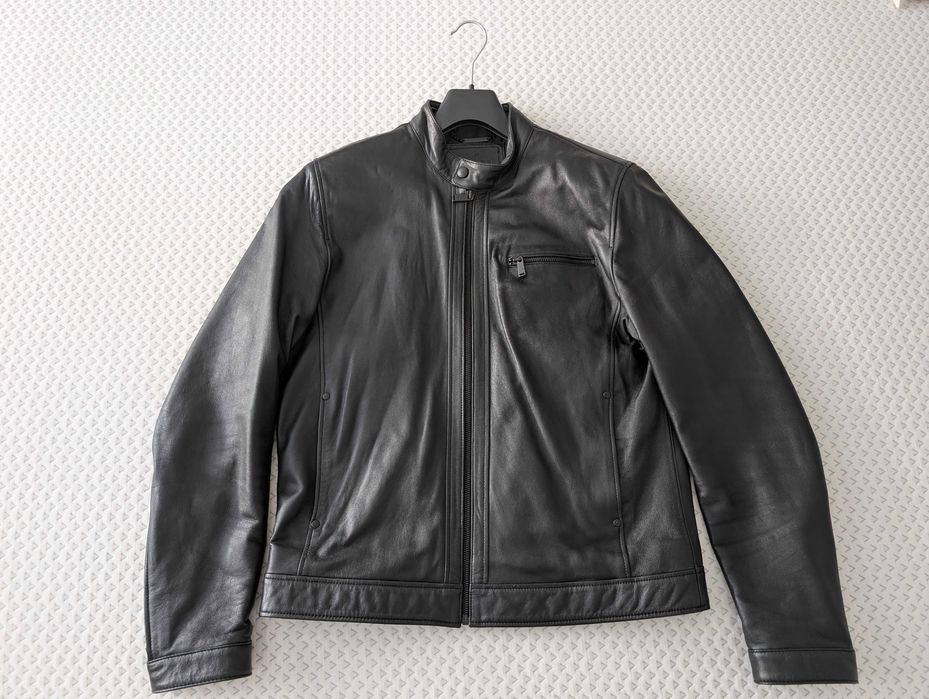 Мъжко черно кожено яке Teodor