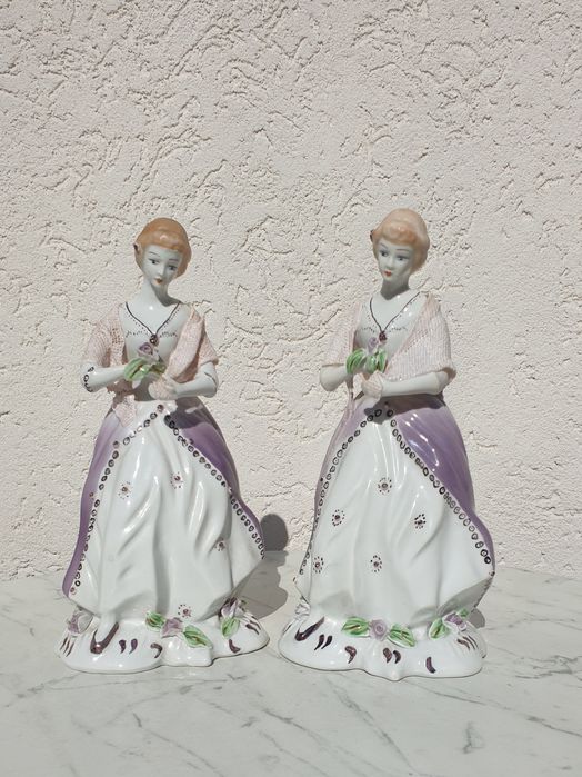 Set 2 bibelouri din porțelan – doamne elegante vintage