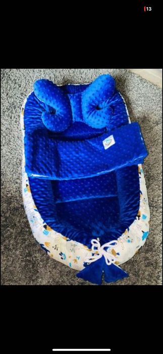 Baby Nest 100% bumbac culoare albastră