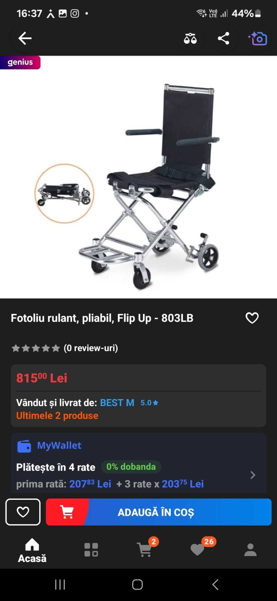 Vand fotoliu rulant