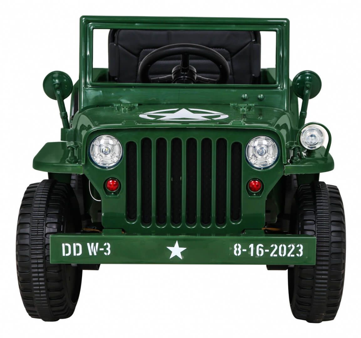 Masinuta electrica pt copii JEEP Militar cu un loc (103) Verde inchis