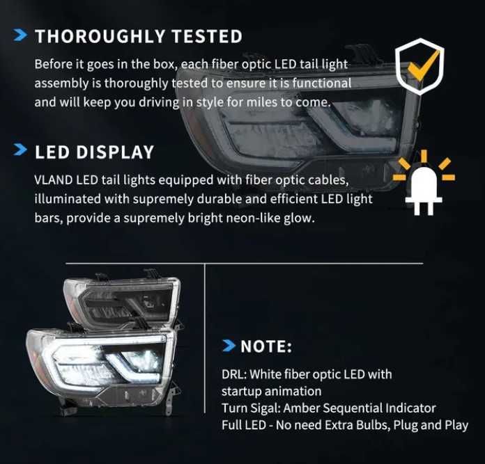 LED тунинг фарове за Toyota Sequoia (2008-2020) Tundra (2007-2013)