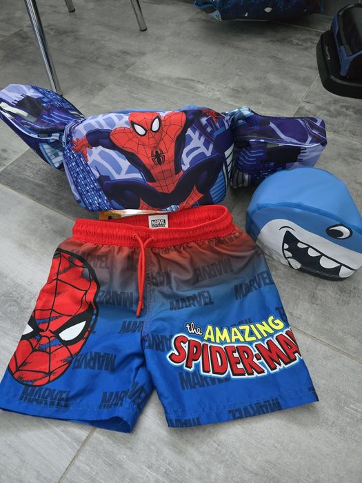 Set,Vesta înot spiderman, sort spiderman + casca