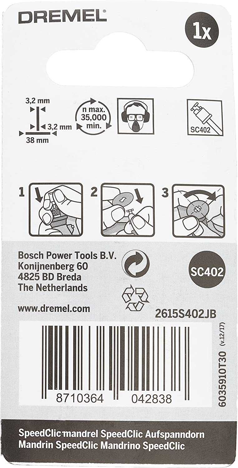 Dremel SC402 Ø 3 мм, 2х38mm - дорник/държач за прав шлайф