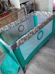Patut pliant Lionelo Stefi, 120x60 cm, Green Turquoise + saltea cadou