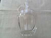 Sticlă decantor, veche, cristal, lobată, 550 ml., 24 cm cu dop