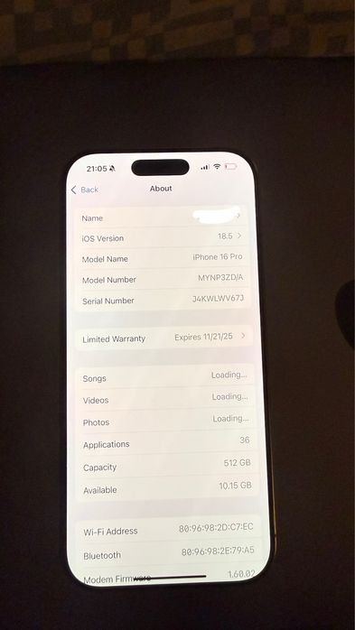 Iphone 16 Pro, 512 gb, usoare urme de zgarieturi fine pe ecran, 92%bat