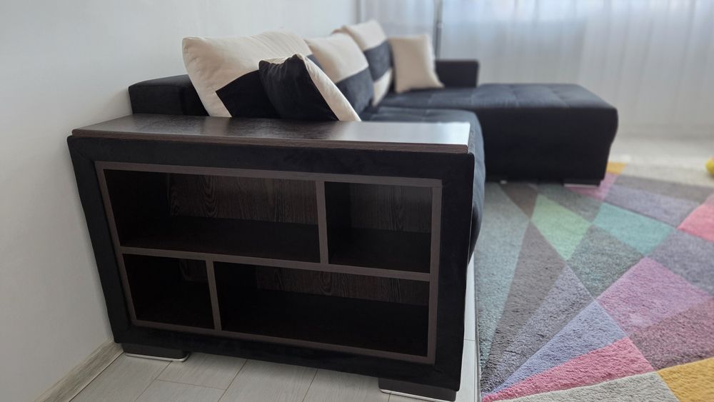 Vand coltar extensibil negru catifea