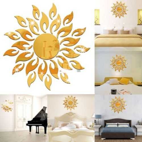 Set Oglinzi Design 3D GOLD SUN  - Oglinzi Decorative Acrilice