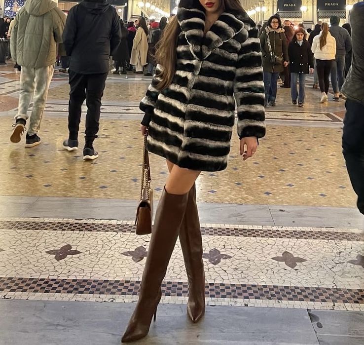 Haină de blană naturală Chinchilla – calitate superioară, model 3 în 1