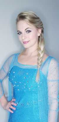 Costume Cosplay Princessa Elsa Frozen adult in set cu peruca, nou