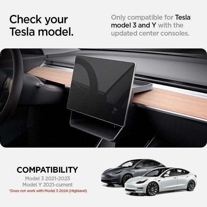 Spigen Органайзер за съхранение под екрана на Tesla Y/3