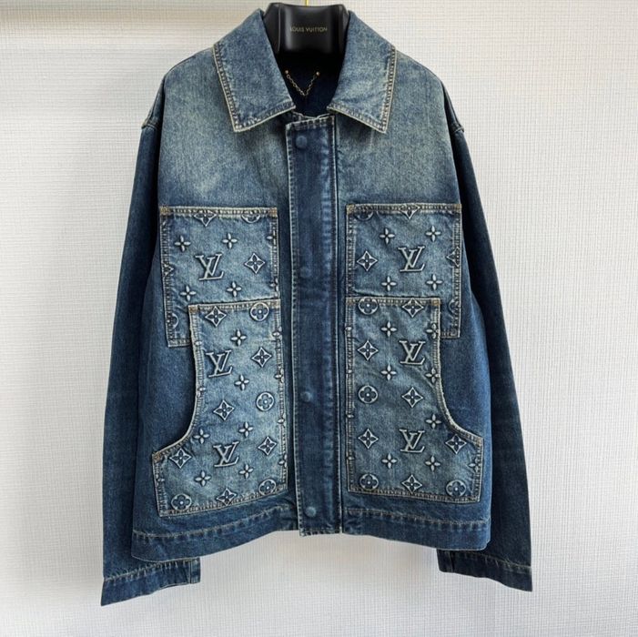 Louis Vuitton Compleu Jacheta+Blug denim LV model Workwear Carpenter